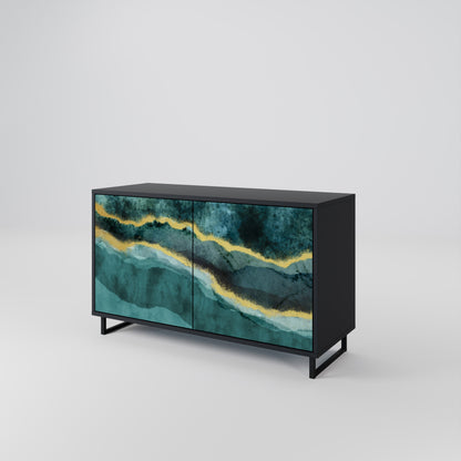 Credenza a 2 ante GOLDRUSH ODYSSEY in finitura nera