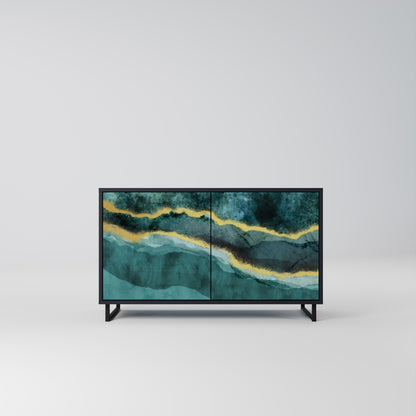 Credenza a 2 ante GOLDRUSH ODYSSEY in finitura nera