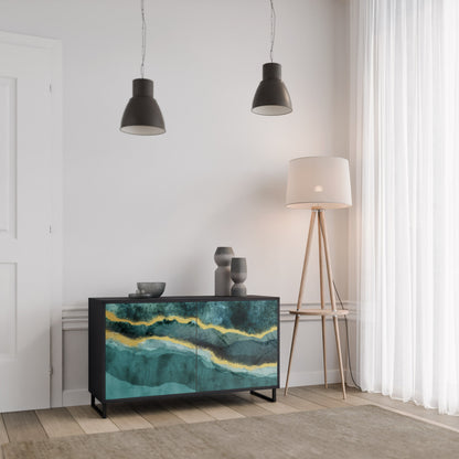 Credenza a 2 ante GOLDRUSH ODYSSEY in finitura nera