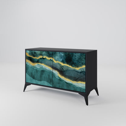 Credenza a 2 ante GOLDRUSH ODYSSEY in finitura nera