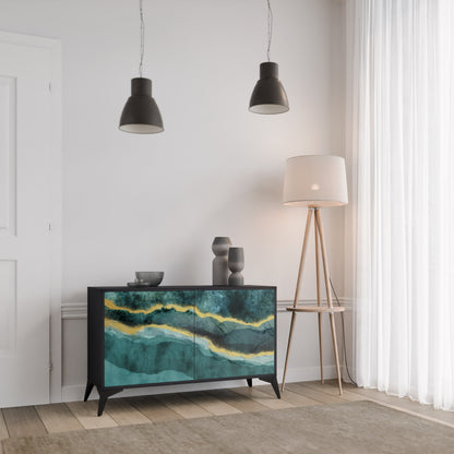 Credenza a 2 ante GOLDRUSH ODYSSEY in finitura nera