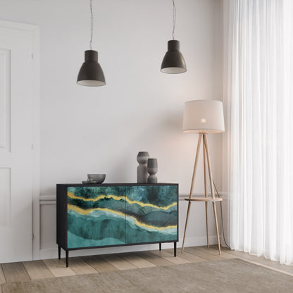 Credenza a 2 ante GOLDRUSH ODYSSEY in finitura nera