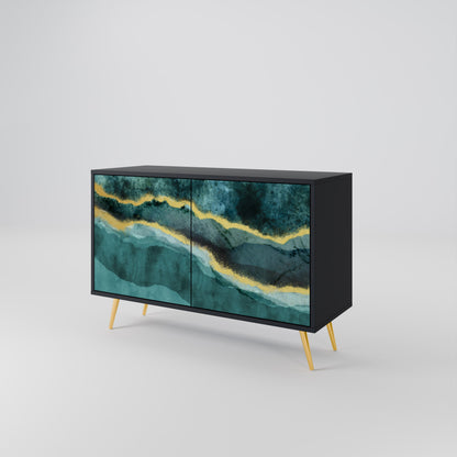 Credenza a 2 ante GOLDRUSH ODYSSEY in finitura nera