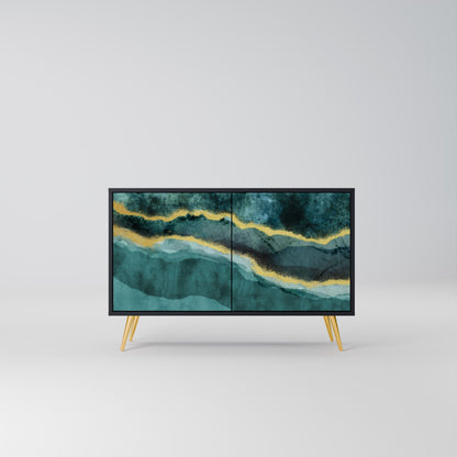 Credenza a 2 ante GOLDRUSH ODYSSEY in finitura nera