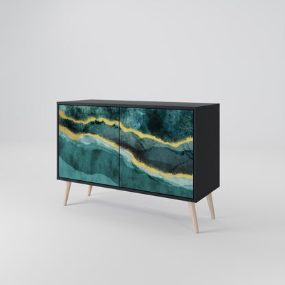 Credenza a 2 ante GOLDRUSH ODYSSEY in finitura nera
