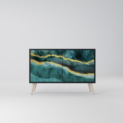 Credenza a 2 ante GOLDRUSH ODYSSEY in finitura nera
