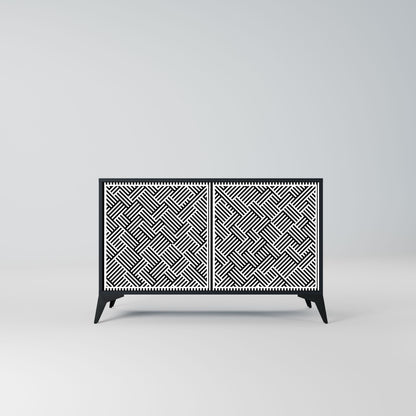 Credenza a 2 ante TEMPORARY SEQUENCE in finitura nera