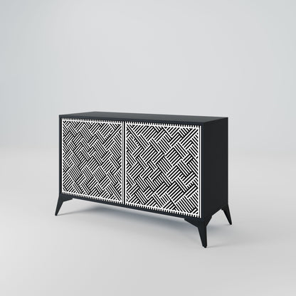 Credenza a 2 ante TEMPORARY SEQUENCE in finitura nera