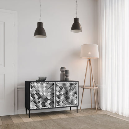 Credenza a 2 ante TEMPORARY SEQUENCE in finitura nera