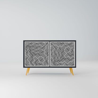 Credenza a 2 ante TEMPORARY SEQUENCE in finitura nera