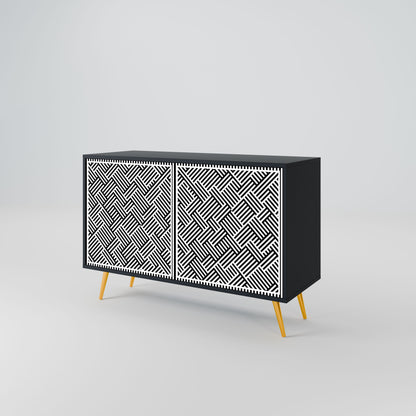 Credenza a 2 ante TEMPORARY SEQUENCE in finitura nera