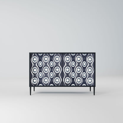 Credenza GRAPHITE EYES a 2 ante in finitura nera