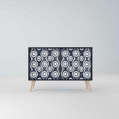 Credenza GRAPHITE EYES a 2 ante in finitura nera