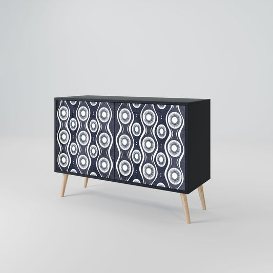 Credenza GRAPHITE EYES a 2 ante in finitura nera