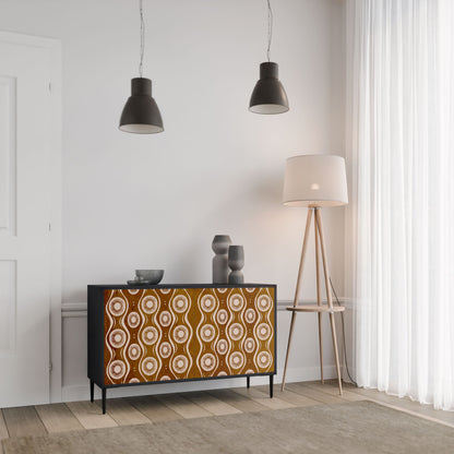 Credenza BROWN EYES a 2 ante in finitura nera