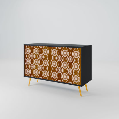 Credenza BROWN EYES a 2 ante in finitura nera