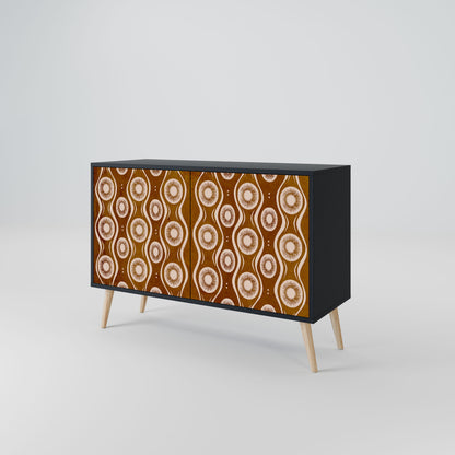 Credenza BROWN EYES a 2 ante in finitura nera