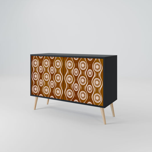 Credenza BROWN EYES a 2 ante in finitura nera