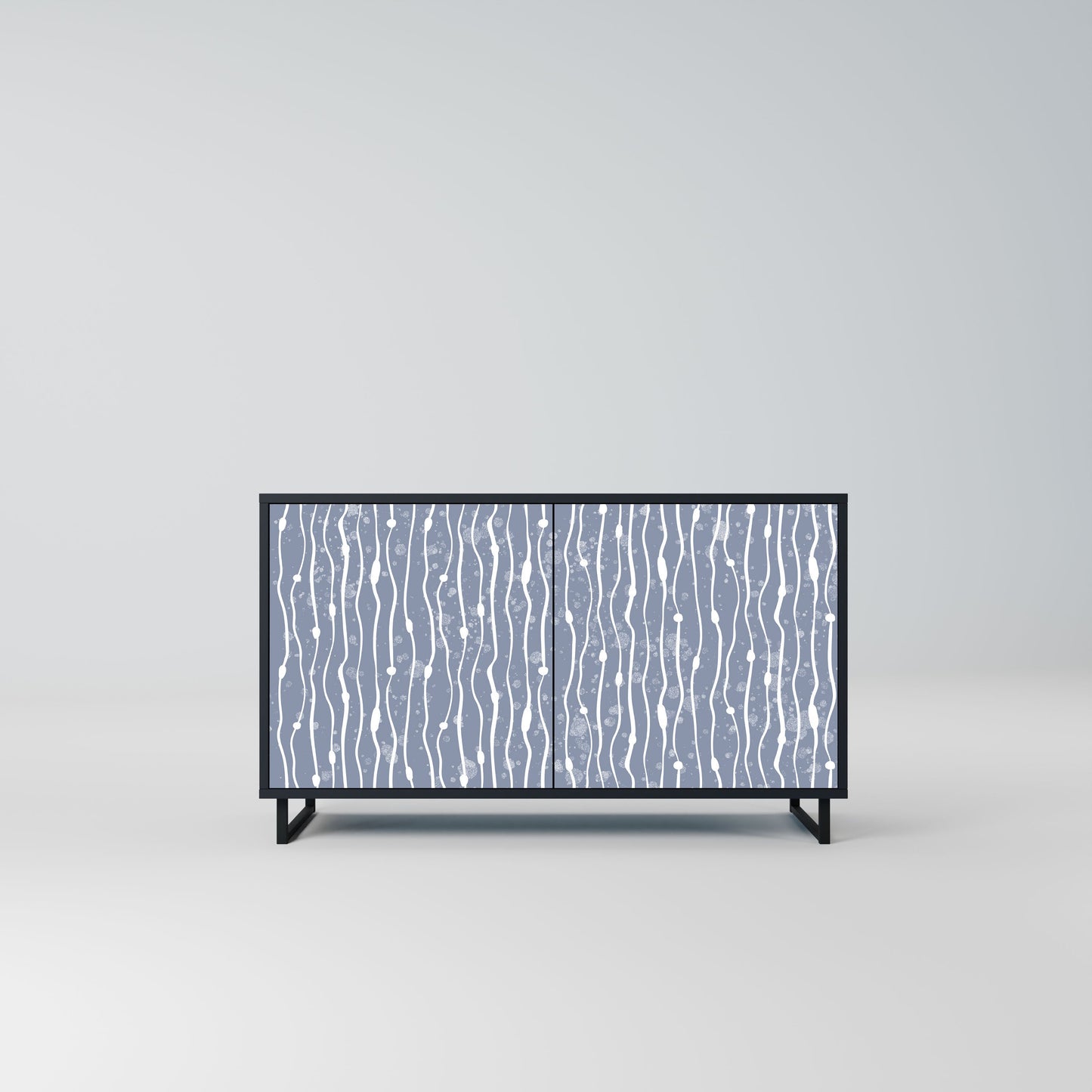 Credenza GRAPHITE RAIN a 2 ante in finitura nera