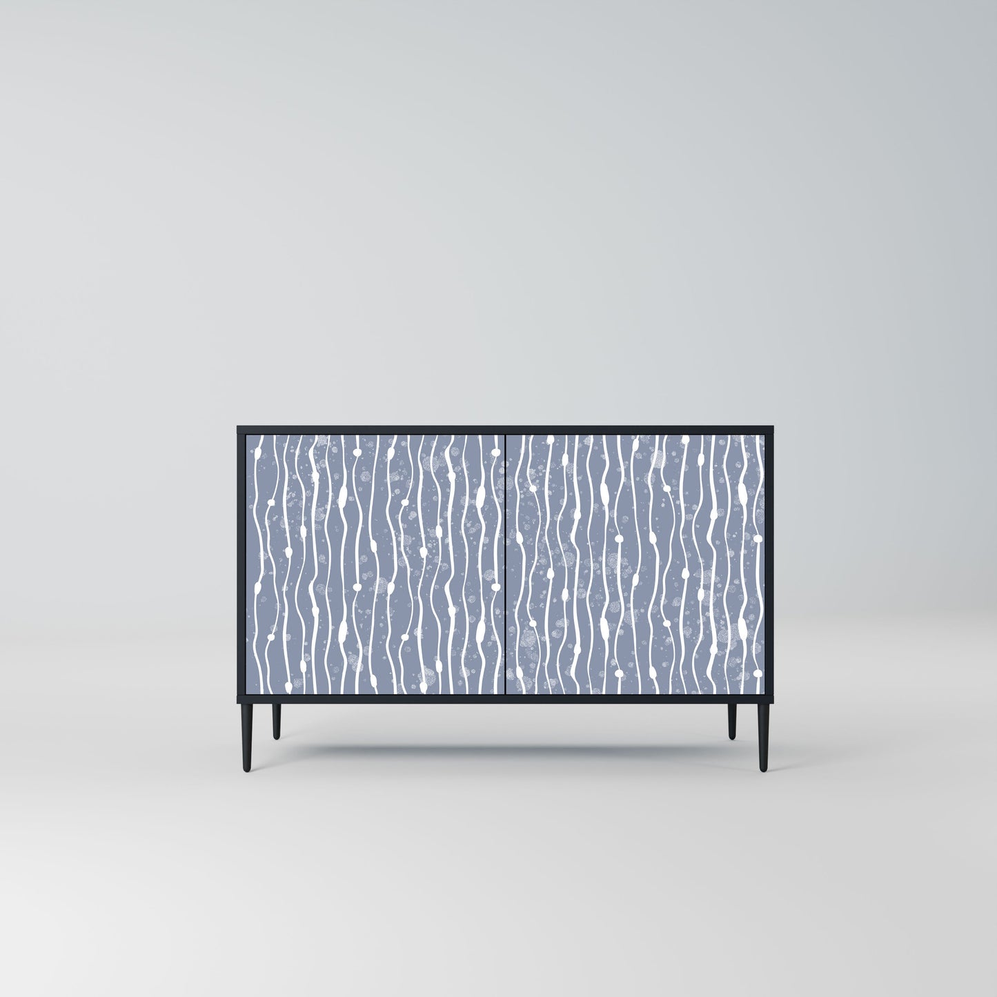 Credenza GRAPHITE RAIN a 2 ante in finitura nera