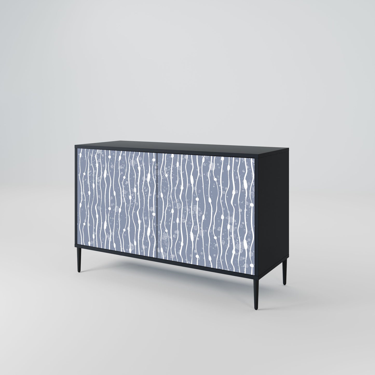 Credenza GRAPHITE RAIN a 2 ante in finitura nera