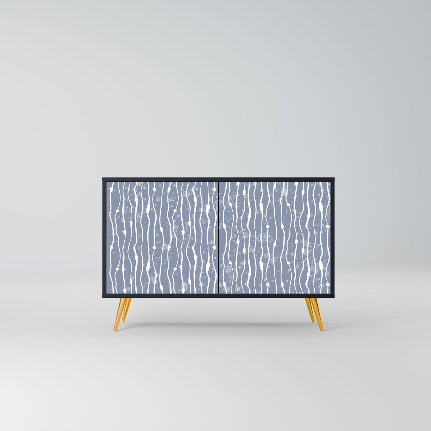 Credenza GRAPHITE RAIN a 2 ante in finitura nera