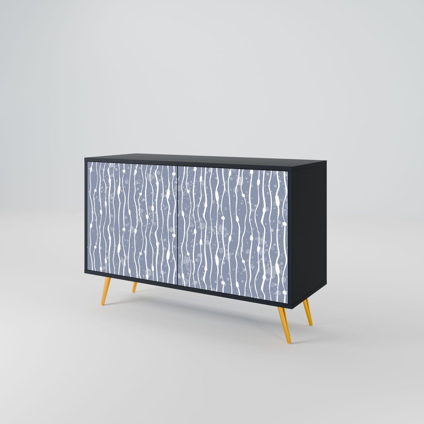 Credenza GRAPHITE RAIN a 2 ante in finitura nera