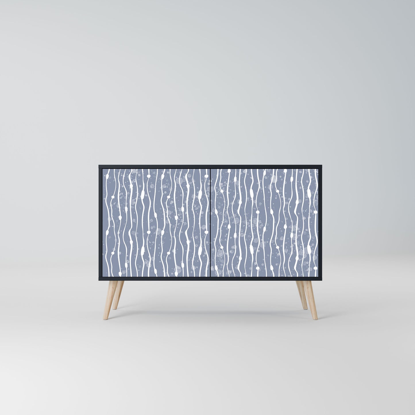 Credenza GRAPHITE RAIN a 2 ante in finitura nera