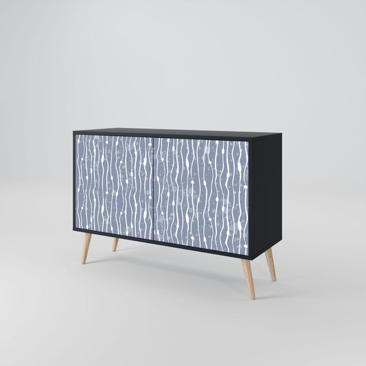 Credenza GRAPHITE RAIN a 2 ante in finitura nera