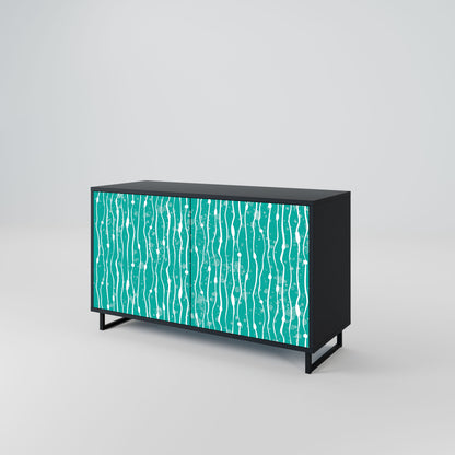 Credenza TURQUOISE RAIN a 2 ante in finitura nera