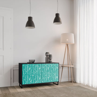 Credenza TURQUOISE RAIN a 2 ante in finitura nera