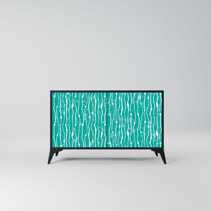 Credenza TURQUOISE RAIN a 2 ante in finitura nera