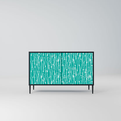 Credenza TURQUOISE RAIN a 2 ante in finitura nera