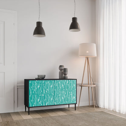 Credenza TURQUOISE RAIN a 2 ante in finitura nera