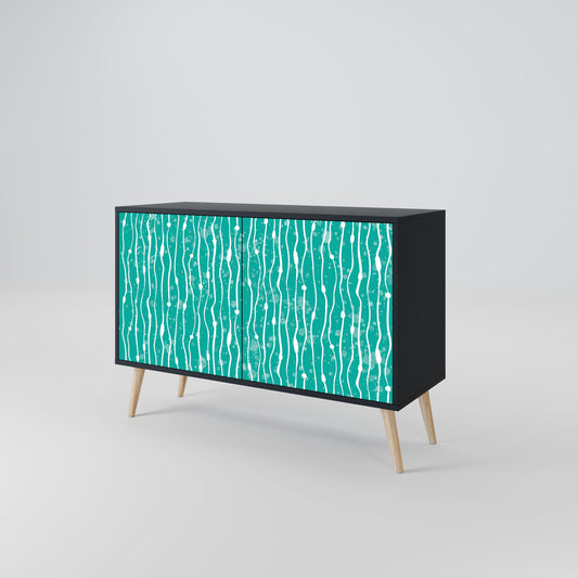 Credenza TURQUOISE RAIN a 2 ante in finitura nera