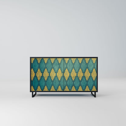 Credenza POLYGONS a 2 ante in finitura nera