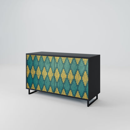 Credenza POLYGONS a 2 ante in finitura nera