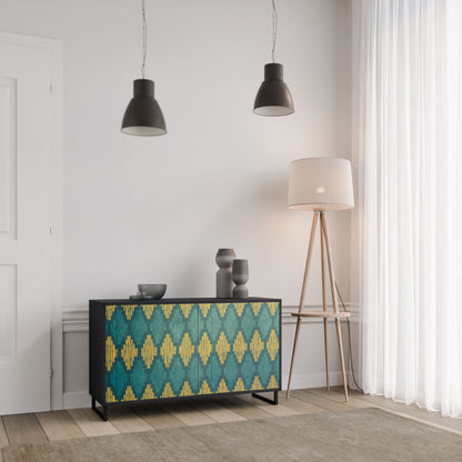 Credenza POLYGONS a 2 ante in finitura nera