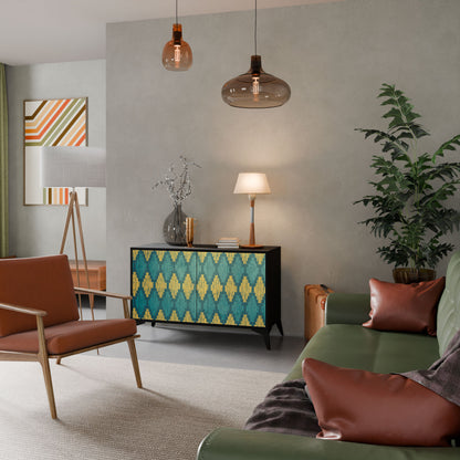Credenza POLYGONS a 2 ante in finitura nera