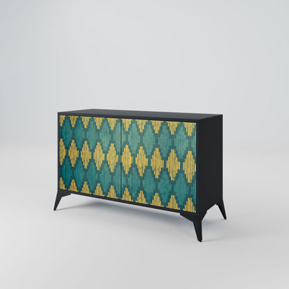 Credenza POLYGONS a 2 ante in finitura nera