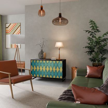 Credenza POLYGONS a 2 ante in finitura nera
