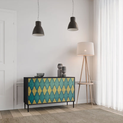 Credenza POLYGONS a 2 ante in finitura nera