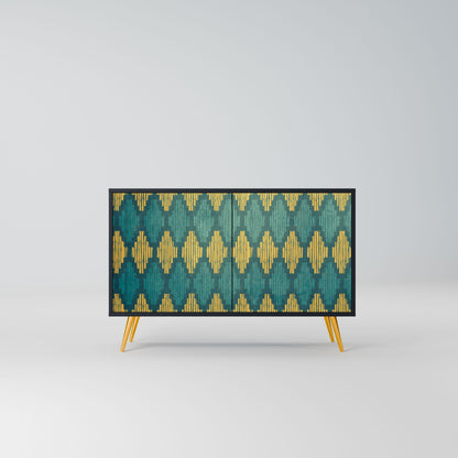 Credenza POLYGONS a 2 ante in finitura nera