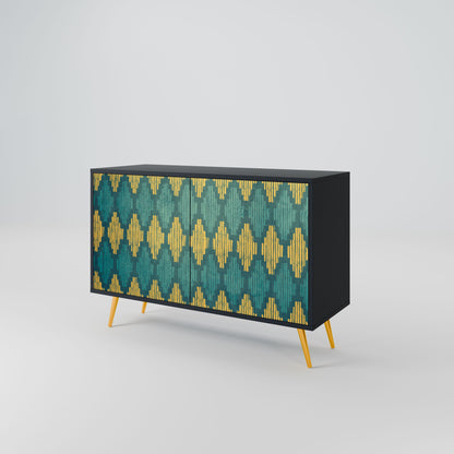 Credenza POLYGONS a 2 ante in finitura nera