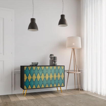 Credenza POLYGONS a 2 ante in finitura nera