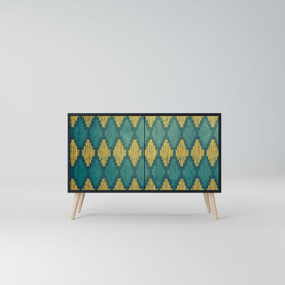 Credenza POLYGONS a 2 ante in finitura nera