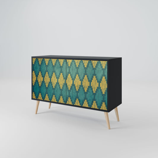 Credenza POLYGONS a 2 ante in finitura nera