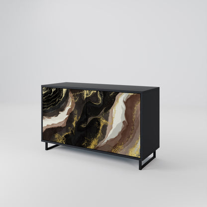 Credenza a 2 ante GOLD DUST in finitura nera
