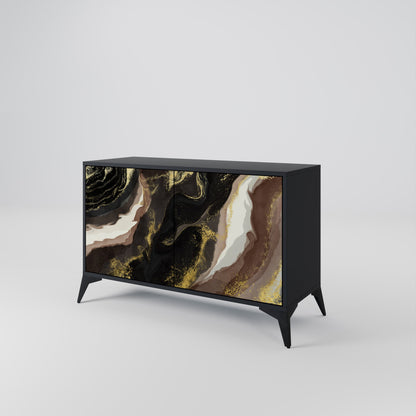 Credenza a 2 ante GOLD DUST in finitura nera