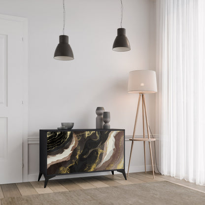 Credenza a 2 ante GOLD DUST in finitura nera